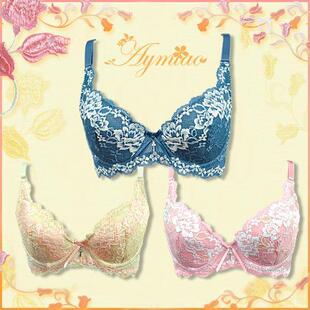 ◤Aymiao◢皇冠特 千趣会原单 聚拢侧收全蕾丝BRA套装 独家限定