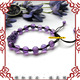 开光特级紫晶貔貅雕刻手编手链