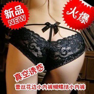 【冲钻特价】蕾丝水钻蝴蝶结深V露股沟女士内裤 ****内裤[8812]