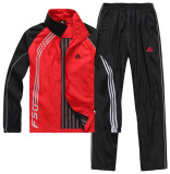 adidas啊迪达斯运动套装篮球出场服全开扣加大运动服男春秋运动装