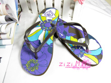2010款拖鞋 时尚人字拖 夹脚拖鞋 浪漫花朵紫罗兰270g~3码可选