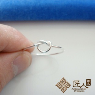  纠结? 同心结! 99纯银全手工制作 同心结打结戒指 细细的女式戒指