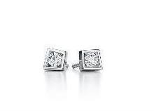 Tiffany & Co / 925 de plata de Tiffany plata de ley 925 cuadrados de diamantes aretes / precio mágico