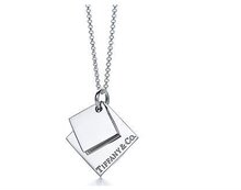 TIFFANY verdadera plata de 925 hombres Collar tanto bloque colgante collar de Hombres Hombres