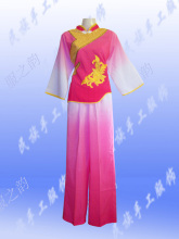 红色金花秧歌服装广场扇子舞民族服装舞蹈服装演出服装汉族舞女装