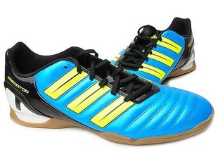  阿迪达斯男式足球鞋猎鹰11入门级平底蓝Adidas Predito IN G40935