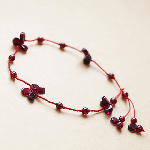  天然精美简约石榴石脚链