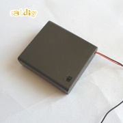 电池盒/5号/4节/密封盒/带开关/AA/玩具/移动电源盒/DIY/黑色塑料