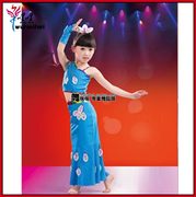 儿童舞蹈服表演服 傣族舞民族服 女童裙子 少儿演出服装孔雀舞