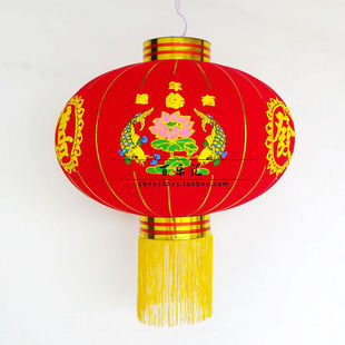  高档植绒灯笼 节日喜庆灯笼 大红灯笼