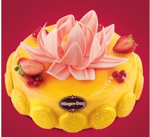  广州哈根达斯冰淇淋蛋糕 雪糕蛋糕 金色馨香 广州生日蛋糕速递