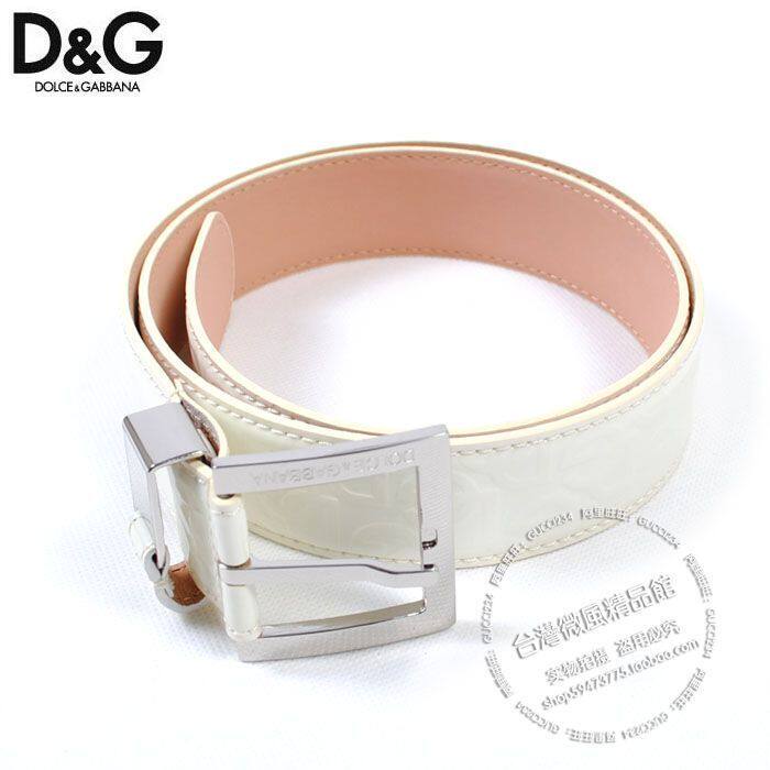 台灣微風DOLCE & GABBANA (D&G)白色亮面PVC皮帶