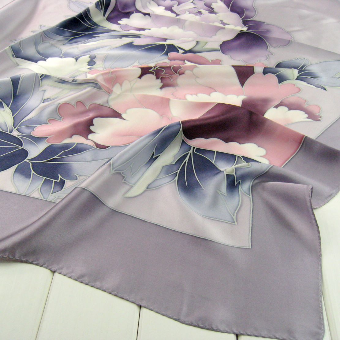 100% mulberry silk Real silk Silk scarf scarf Hand drawn Real silk Large square Chinese characteristics SH1110 Purple peonyin the Accessories/Leather belt/Hat/Muffler , Muffler/Scarves/Shawl category - from Buy2taobao.com to provide professional Taobao agent buy service