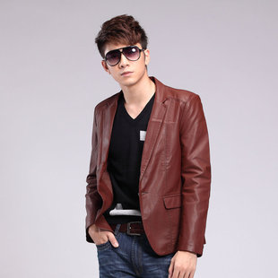  Emperadoor风靡韩国 男士机车翻领修身皮衣 男式休闲皮夹克外套