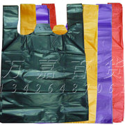 5把带提手垃圾袋，黑色加厚垃圾袋马甲背心袋，塑料袋250500只