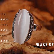 卡丹迪925银猫眼戒指，女食指韩版潮人个性时尚泰国纯手工饰品