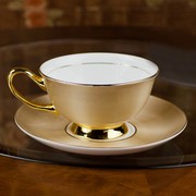 土金豪欧式复古骨瓷咖啡杯套装英式下午茶茶具茶杯情侣对杯带勺子