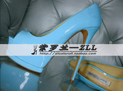 gianmarcolorenzi2014款蓝色漆皮16cm超高跟鱼嘴单鞋女鞋