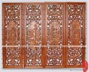 东阳木雕画挂件中式客厅，壁饰香樟实木条屏琴棋书画，四件套126*39