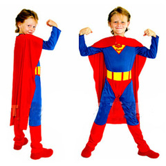 儿童节演出服装 万圣节男童服装男超人服装 超人衣服超人装中大童