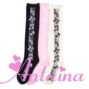 lolita 中筒袜子美好大蕾丝花边黑白粉三色