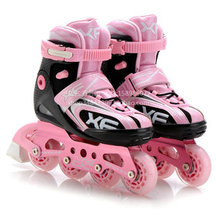 雄风A3儿童可调直排轮滑冰鞋轮滑鞋小孩三岁 宝宝溜冰鞋全套装