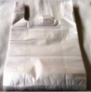 加厚白透明塑料袋提手方便袋超市打包背心马甲袋子5包
