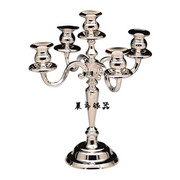 欧式镀银五头烛台浪漫婚庆道具创意烛光晚餐客厅餐桌软装摆件