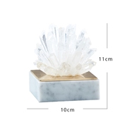 现代轻奢客厅书房电视柜摆设大理石水晶花工艺品摆件家居饰品K简