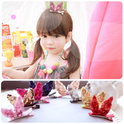 韩国同步婴儿童女童可爱立体兔耳朵发夹米妮公主 边夹平夹