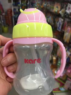 Kare可儿PP210ml滑盖吸管水杯 带手把 宝宝训练杯KR-5126
