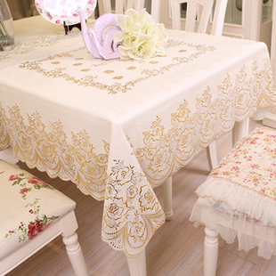 正方形桌布防水防油免洗田园家用八仙桌，台布pvc塑料，餐桌布盖布