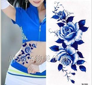  纹身贴纸 防水 女 人体彩绘 身体彩绘 青花瓷贴花满18