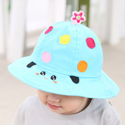 婴儿帽子女宝宝帽子0-3-6-12个月盆帽遮阳帽防晒帽渔夫帽春夏
