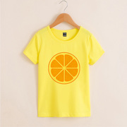 童装儿童夏装韩卡通可爱水果控橙子柠檬短袖半袖上衣T恤潮童t