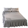 纯色床罩床裙式单件席梦o思保护套防滑床单荷叶边1.5m1.8米2.0床