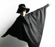 韩版蝙蝠衫秋冬季潮流，男装学生长袖套头，连帽卫衣外套披风斗篷上衣