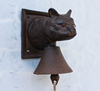 经典铸铁猫头门铃铃铛法式仿古铁艺壁饰咖啡馆装饰花园挂件