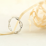 扭曲戒指女日韩国潮人学生，食指指环s925纯银，韩版时尚饰品清新个性