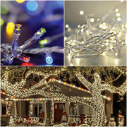 防水LED灯串10米100灯满天星星灯婚庆圣诞节日装饰彩灯带闪灯铜线