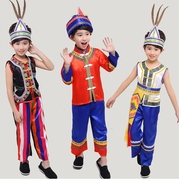 儿童苗族演出服男童少数民族服装壮族云南土家族高山族表演服