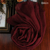 蚕美丝坊纯色真丝丝巾高档韩版长款素色围巾，春冬季女紫红色