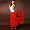 2023女装波西米亚大红色半身裙，夏纯色(夏纯色)雪纺，长裙拖地大摆仙女裙