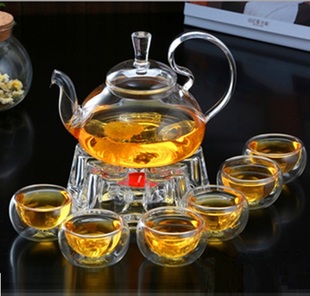 加厚耐热玻璃茶具花茶壶套装，高把仙踪，壶松鼠壶花草茶壶功夫茶具