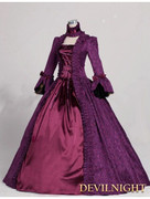 紫色暗纹款，lolita连身长裙，送裙撑可换颜色