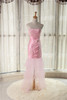 洛森d023粉红色纱裙晚礼服鱼尾新娘，结婚敬酒服伴娘，外贸原单后绑带