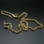 铜钥匙链长链条男士，腰挂钥匙扣复古黄铜环，圈财布链养牛人裤链