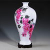 景德镇陶瓷器名人名作韩萍辉手绘粉彩紫气东来花瓶，梅瓶收藏证书