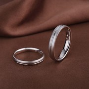 s925纯银情侣戒指男女士，对戒首饰品食指，指环对尾婚戒简约刻字礼物