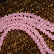 粉玉髓半成品圆珠 粉色水晶散珠串珠 DIY女手链项链饰品珠子